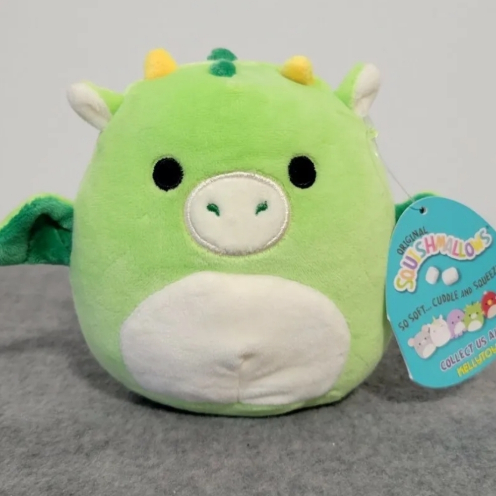 5" Dexter the Green Dragon NWT Kellytoy HTF New Wing Colour Varient Squishmallow